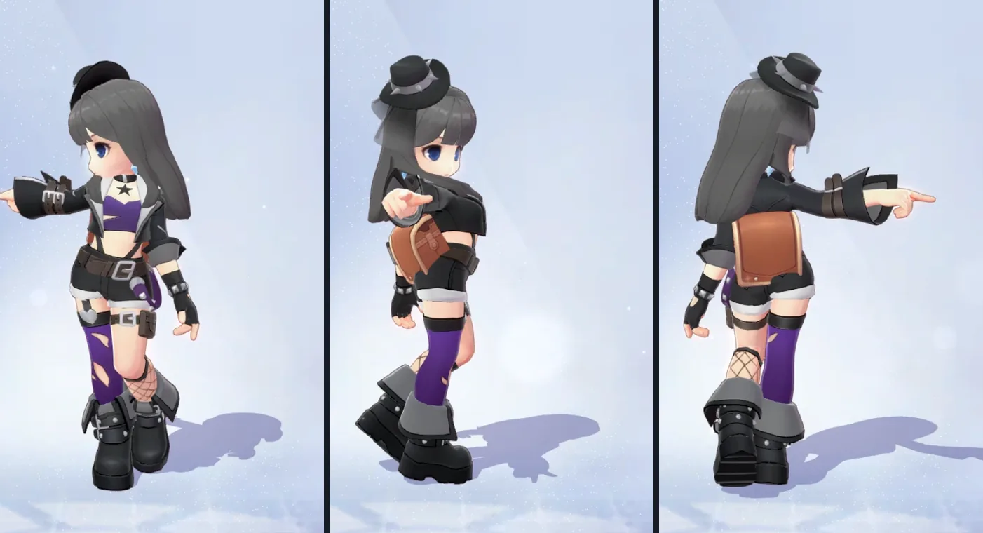 The two pieces from days 8 and 9 on a human female — front, side and back.